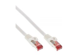Network patch-cable S/FTP, Cat.6, 250MHz, white, 0,5m
